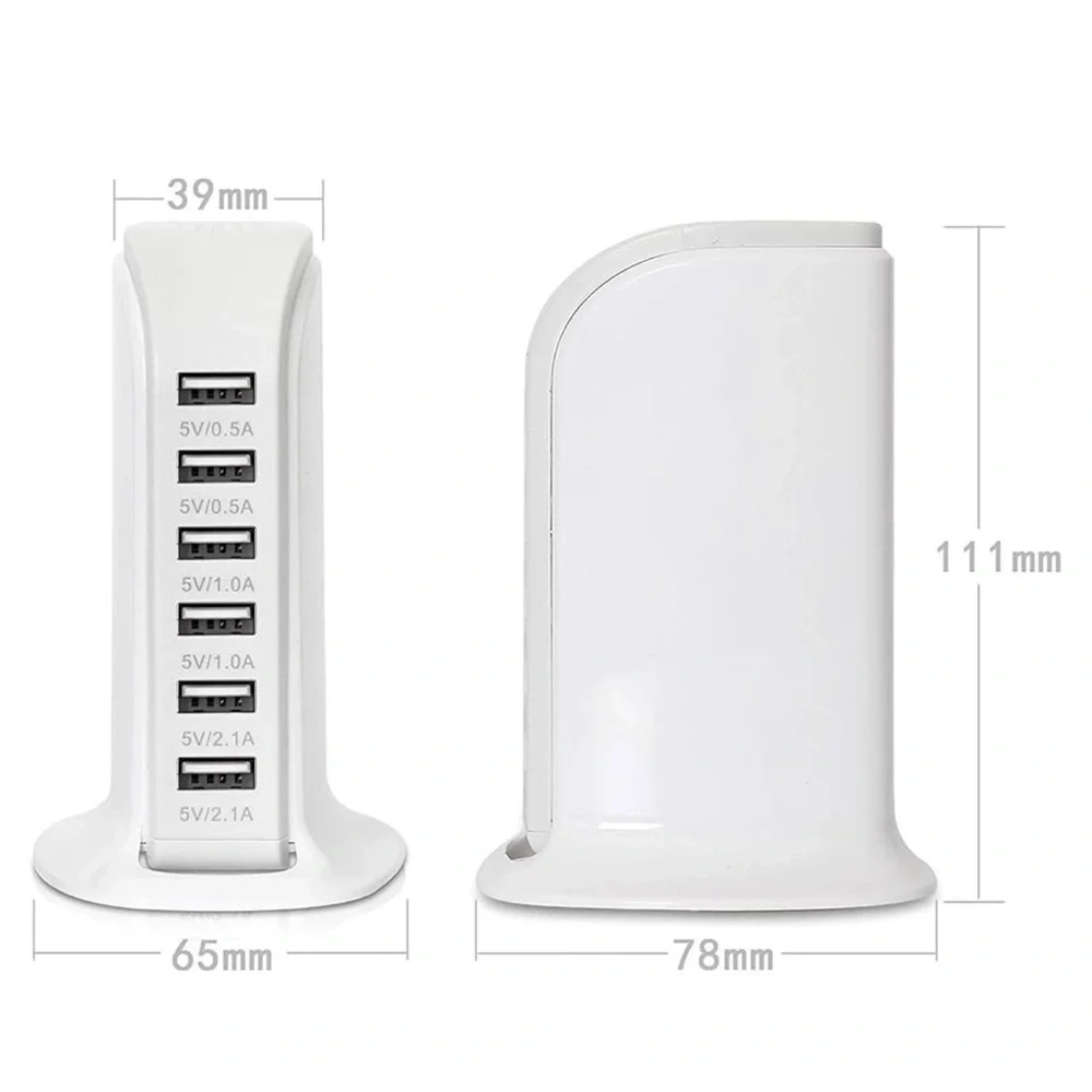 Wayne’s 6-Port USB Wall Charger Desktop Charging Station